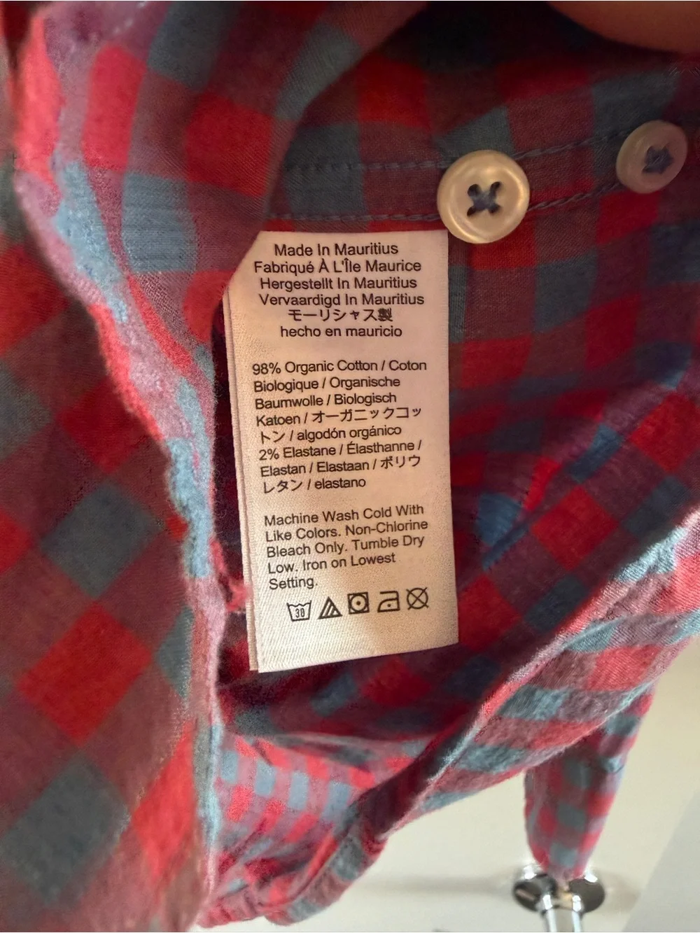 J. Crew Men's Check Button-Down Shirt - Red & Blue